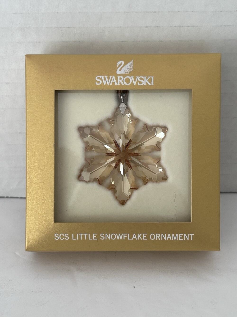 Swarovski SCS Gold Little Snowflake Ornament 2014 Collector Club Limited Edition